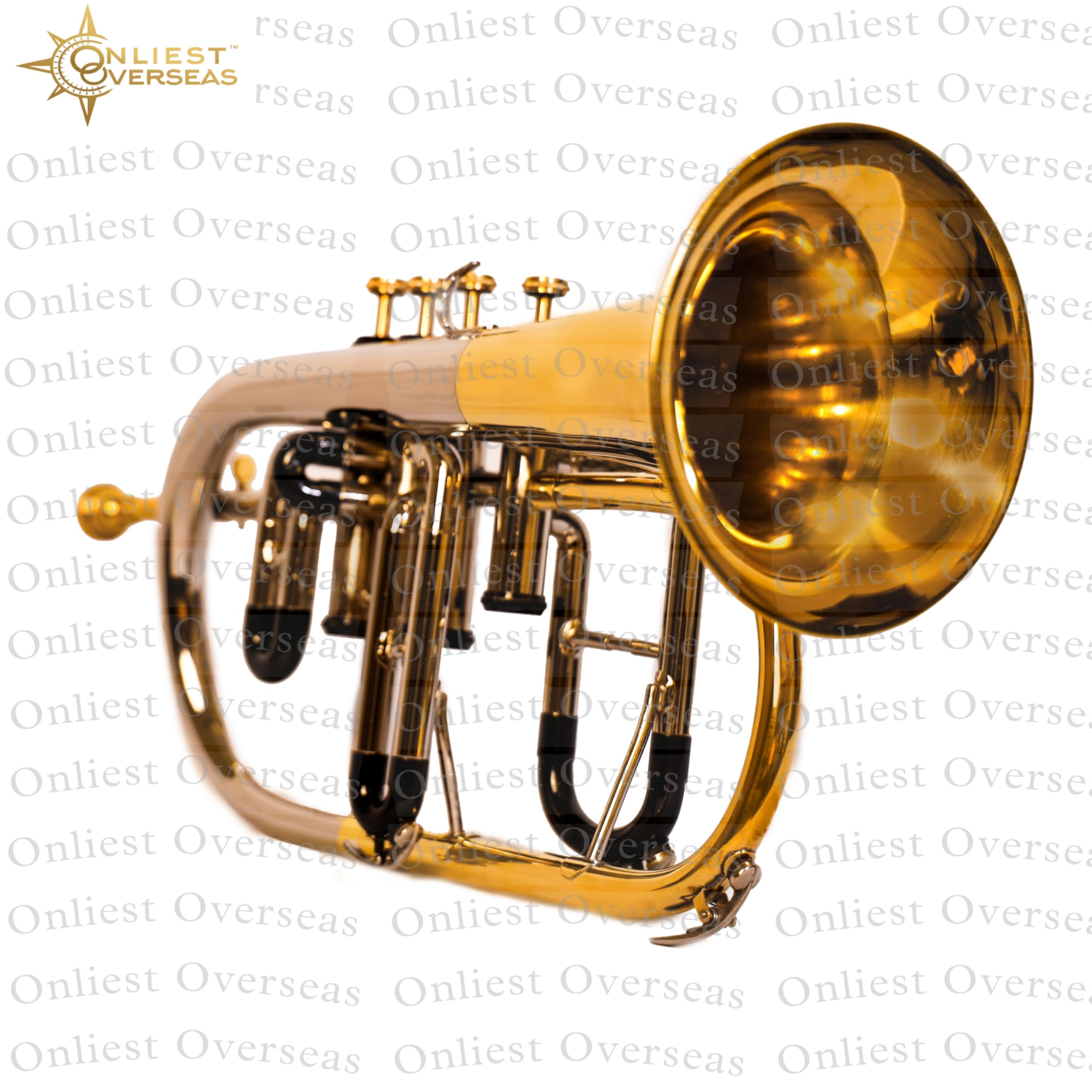 Flugel Horn 4 valvole in ottone strumento con tono caldo, valvole lisce, per musicisti e studenti.