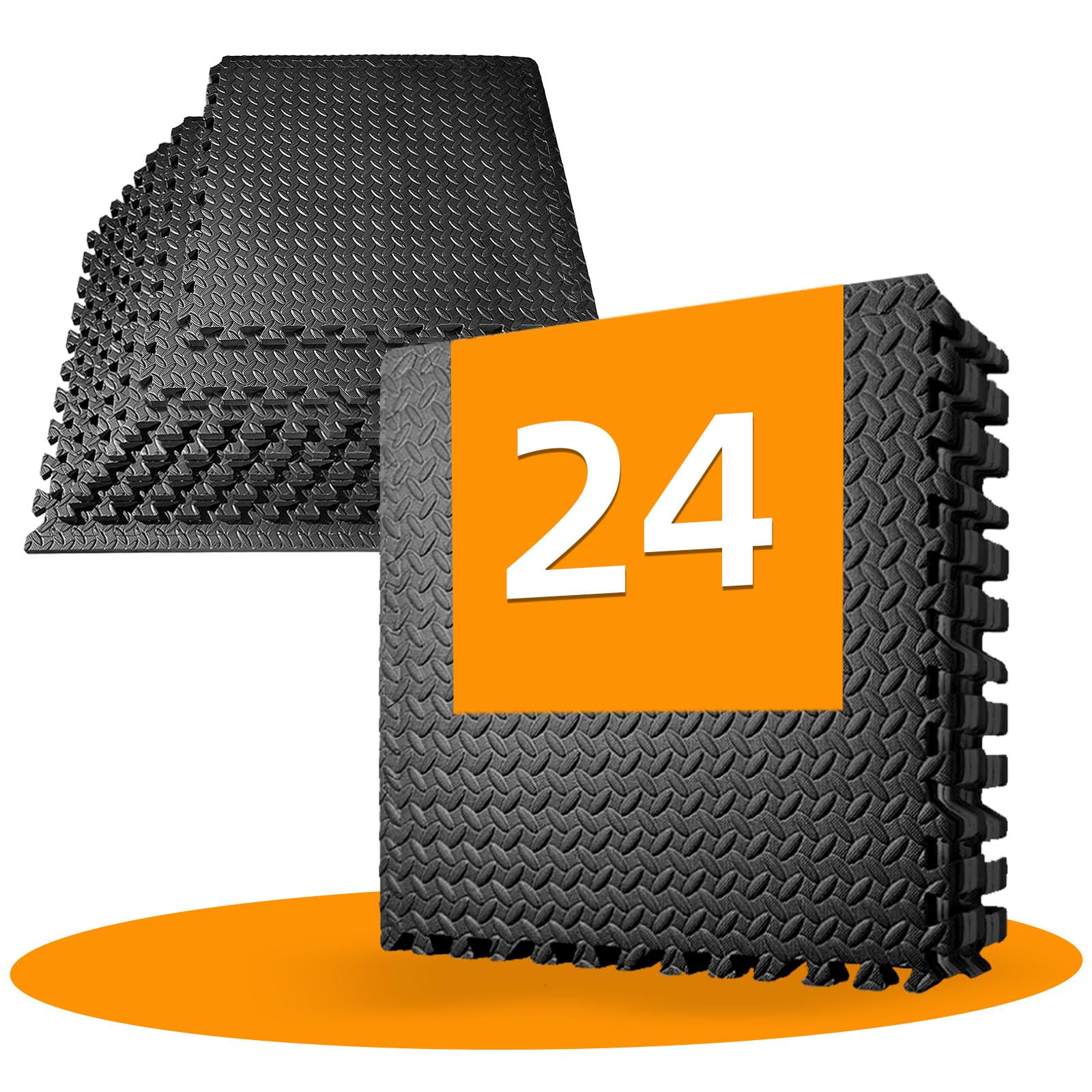 Bodenschutzmatte Puzzlematte 60x60 cm 24/48 Stücke Fitnessmatte Anti-Rutsch Unterlegmatte Trainingsmatte für Fitnessgeräte Heimstudio Garage