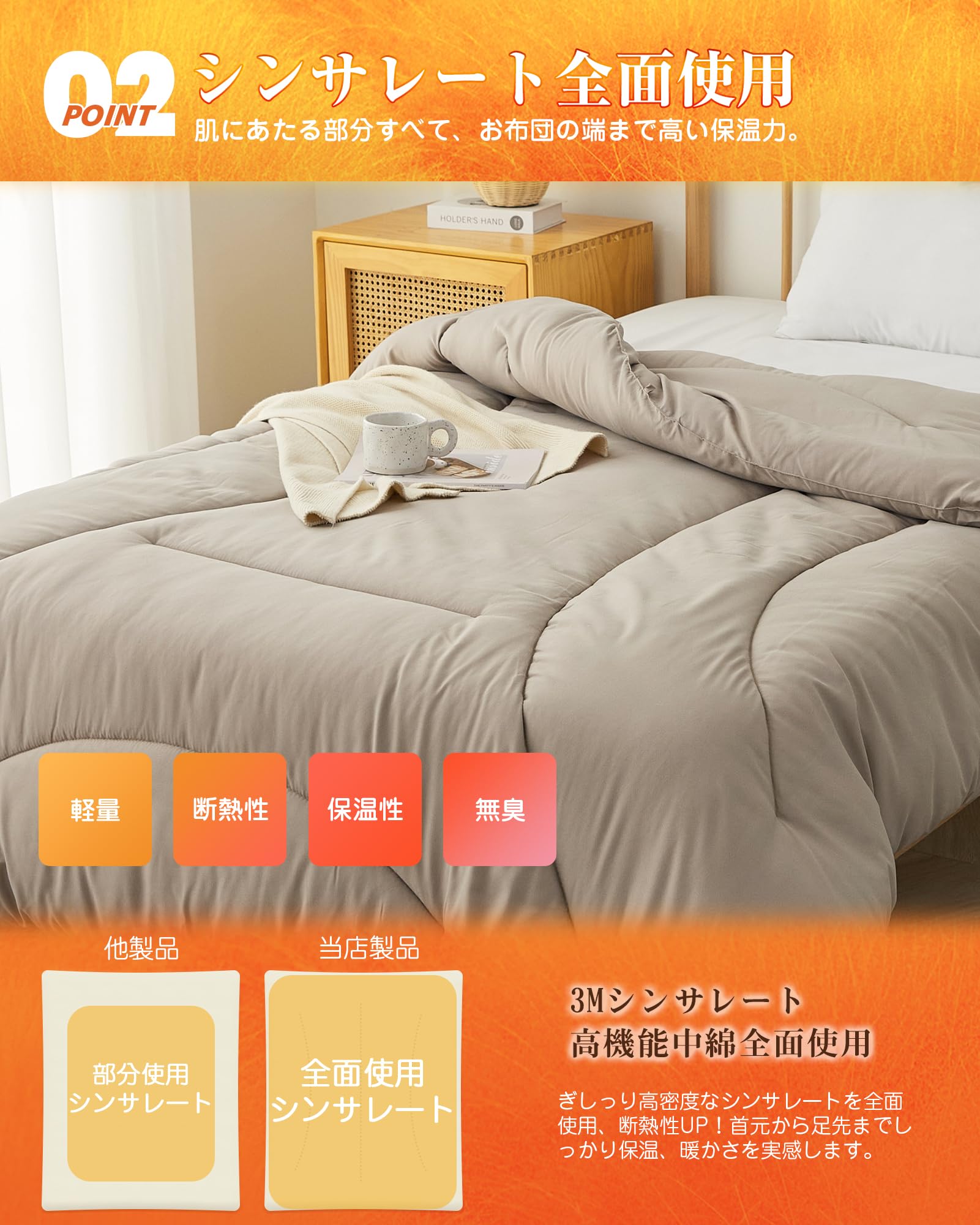 Amazon｜VK Living 掛け布団 シンサレート シングル 冬 羽毛より暖かい