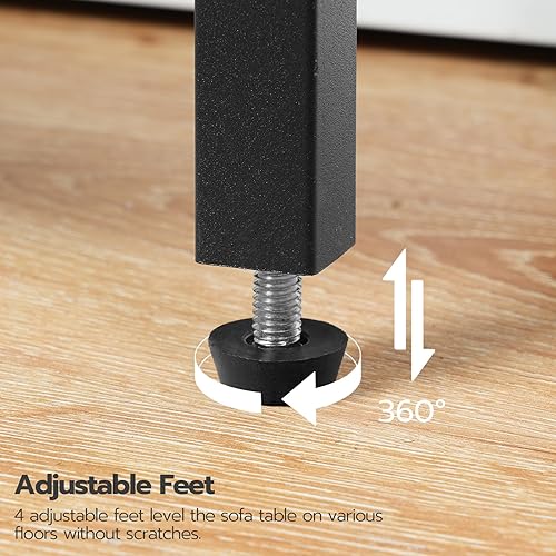 Miniatura 8 de HOOBRO Mesa consola estrecha de 29.5 pulgadas, mesa de entrada de 3 niveles, mesa de sofá delgada con estantes, mesa auxiliar, mesa de exhibición,