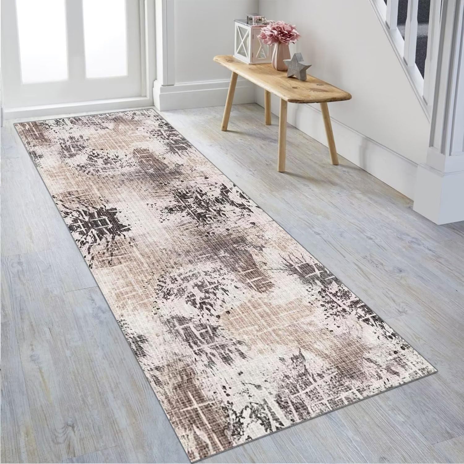 Abstrakcyjny antypoślizgowy bieżnik, 70 x 450 cm, nadaje się do prania, długi dywan do przedpokoju, do kuchni, salonu i pokoju dziecięcego, na metry, 70 x 450 cm