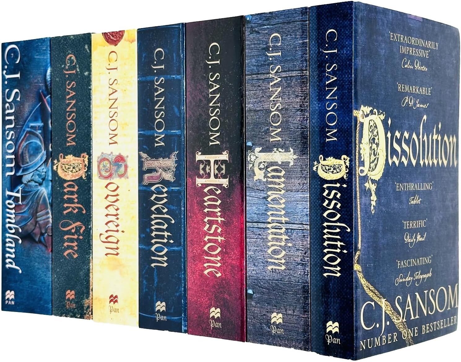 The Shardlake Series 7 Books Collection Set By C. J. Sansom (Dissolution, Dark Fire, Sovereign, Revelation, Heartstone, Lamentation, Tombland)