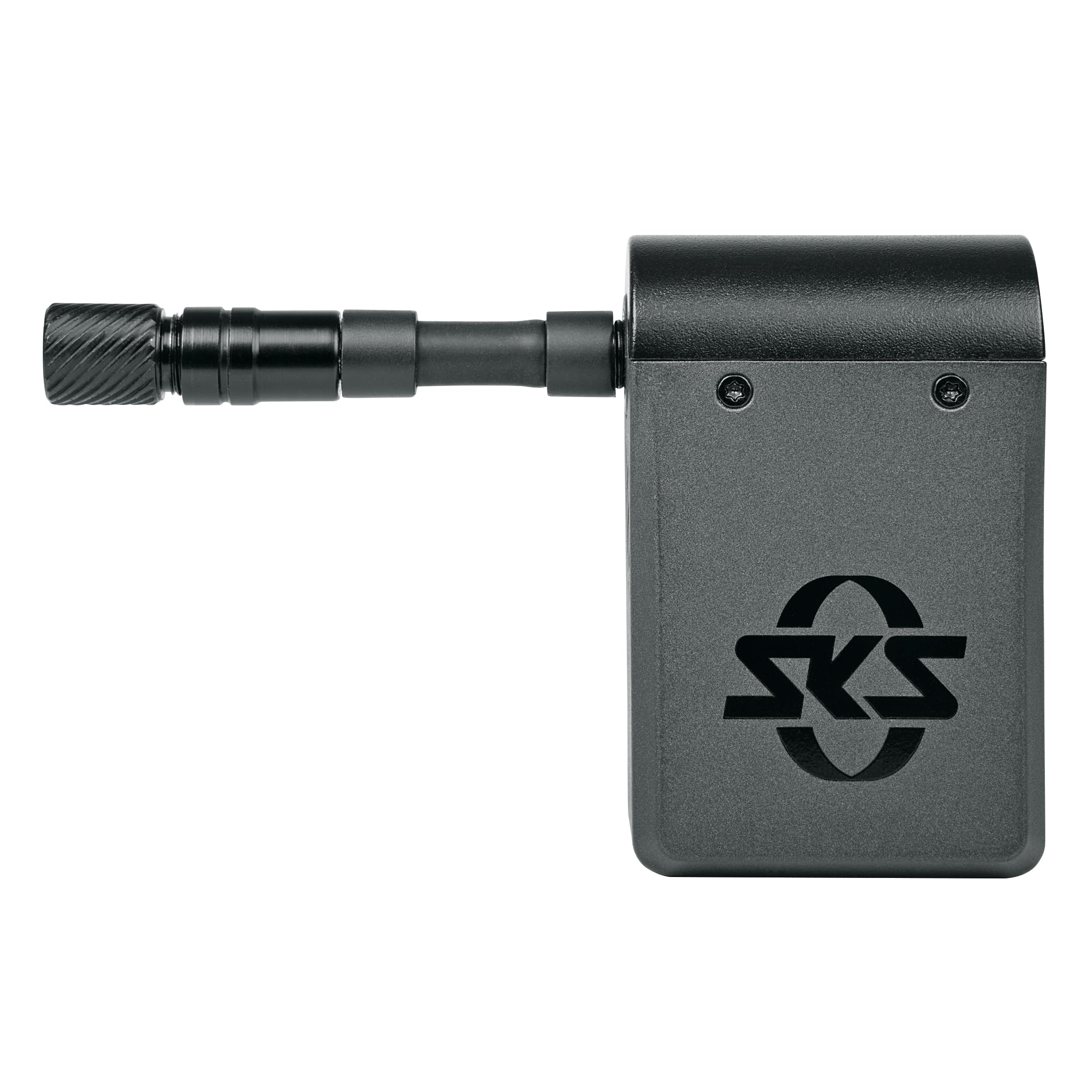 SKS Germany EMP Mini Pompe électrique (Pompe à air sans Fil pour Les déplacements, Pression réglable avec Fonction d'arrêt Automatique, tête de Pompe réversible pour valves SV/AV, câble USB et