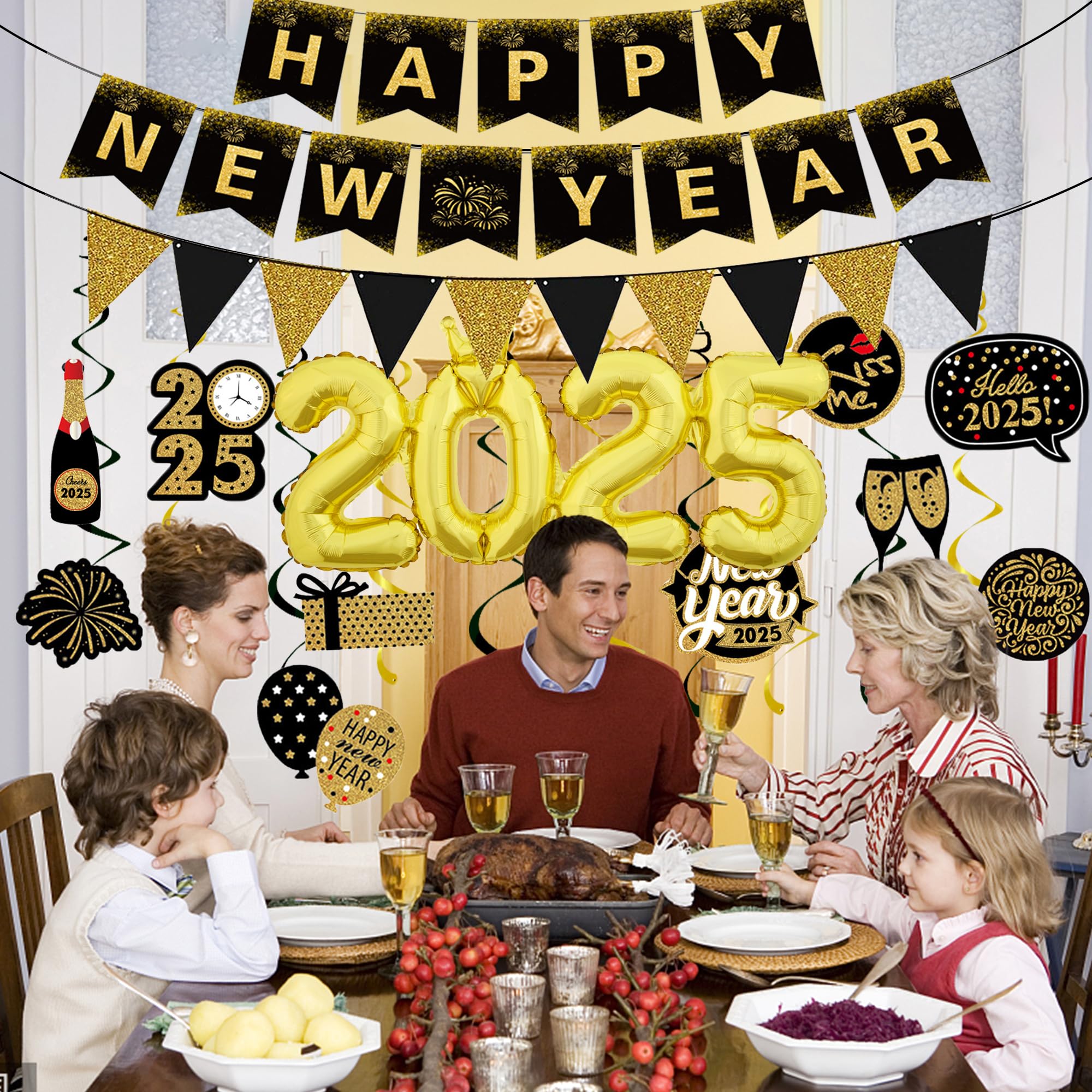 Produktbild von Silvesterdeko-Set Mit Luftballons Frohes Neues Jahr 2026