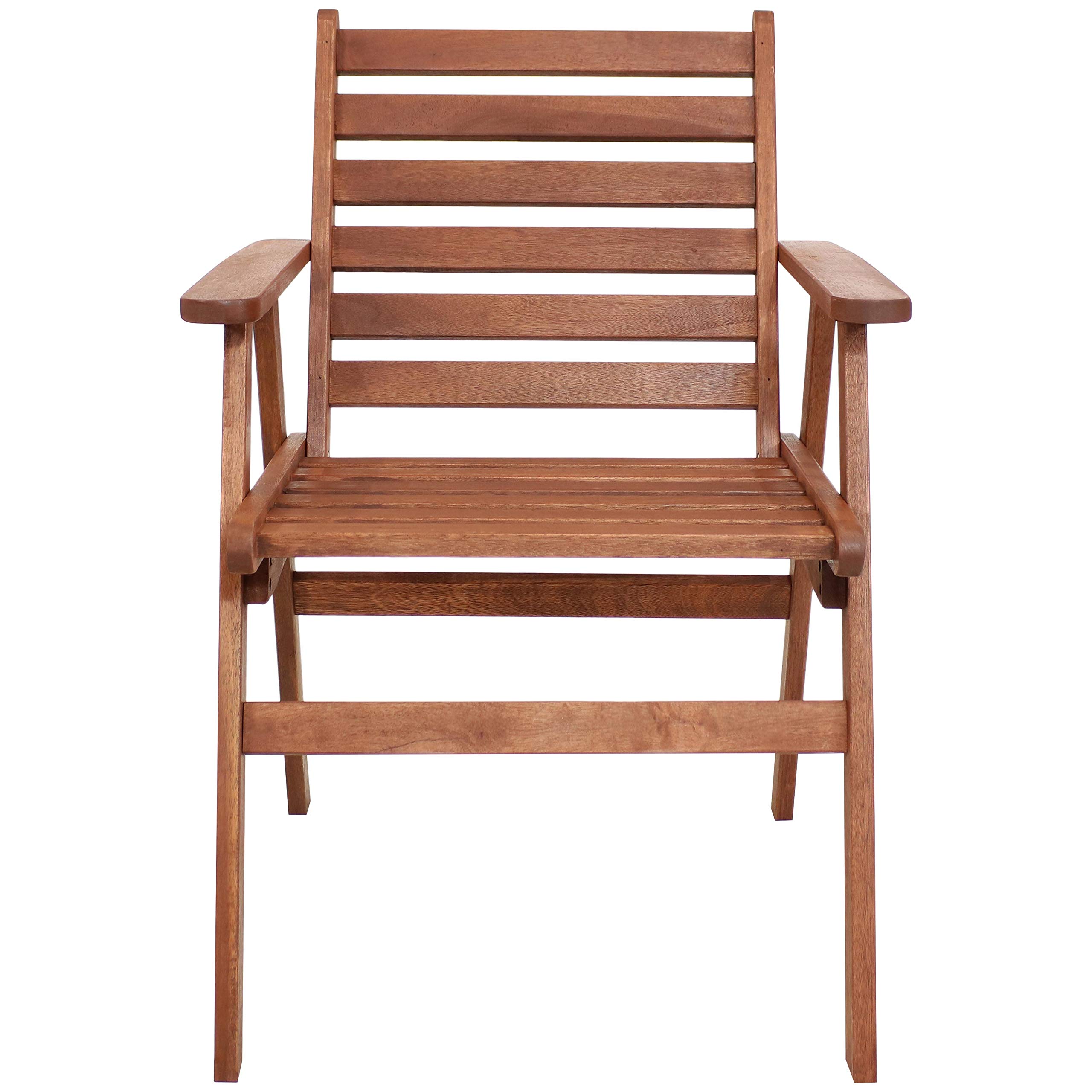 Meranti - Sillón de comedor de madera para exteriores con acabado de aceite de teca, juego de 2 8