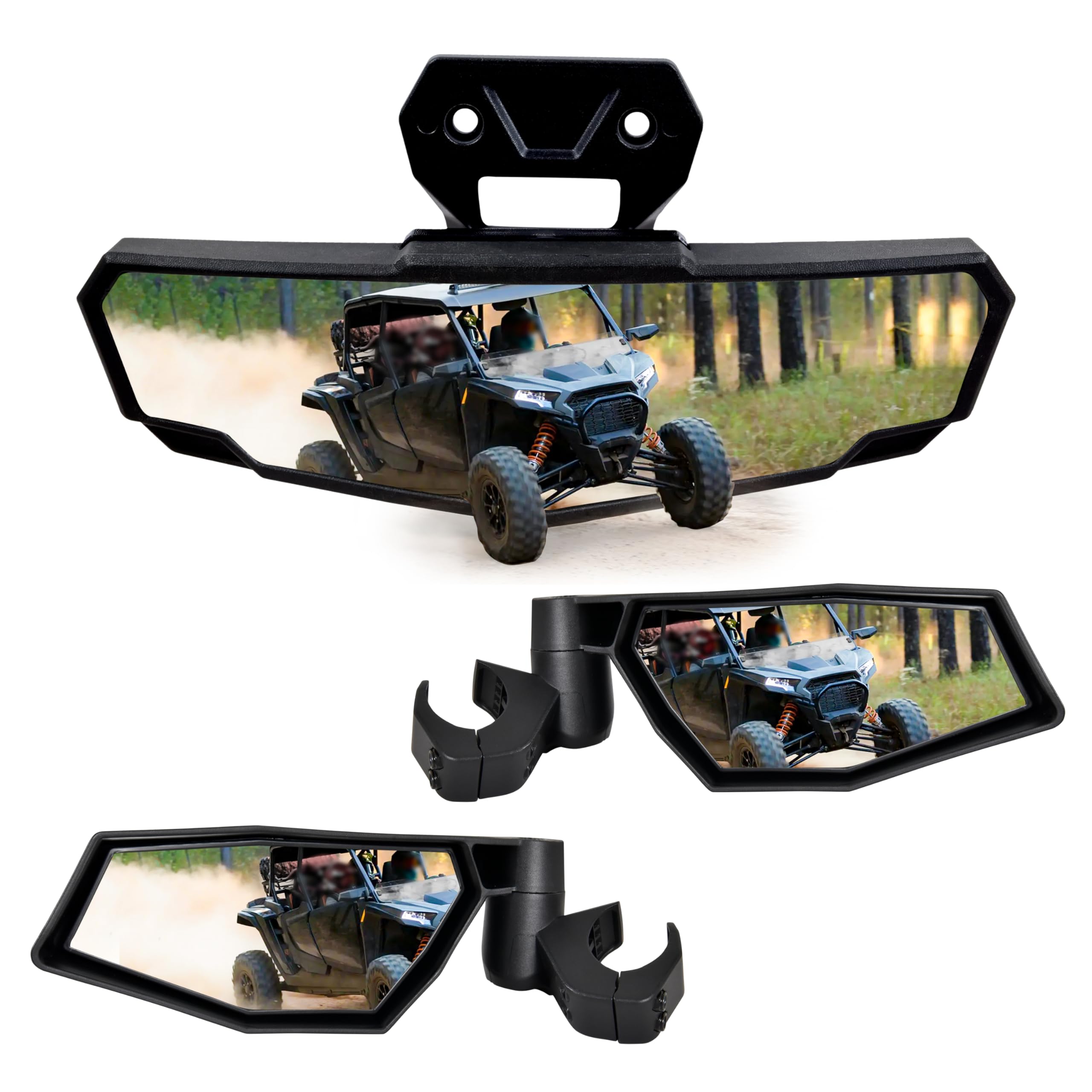 SAUTVS Side Mirrors Rearview Mirror Kit for Polaris RZR XP 1000 2024, Folding Side Mirrors Center Convex Rear View Mirror for Polaris RZR XP 1000/ XP 4 1000 Ultimate/Sport/Premium 2024 Accessories