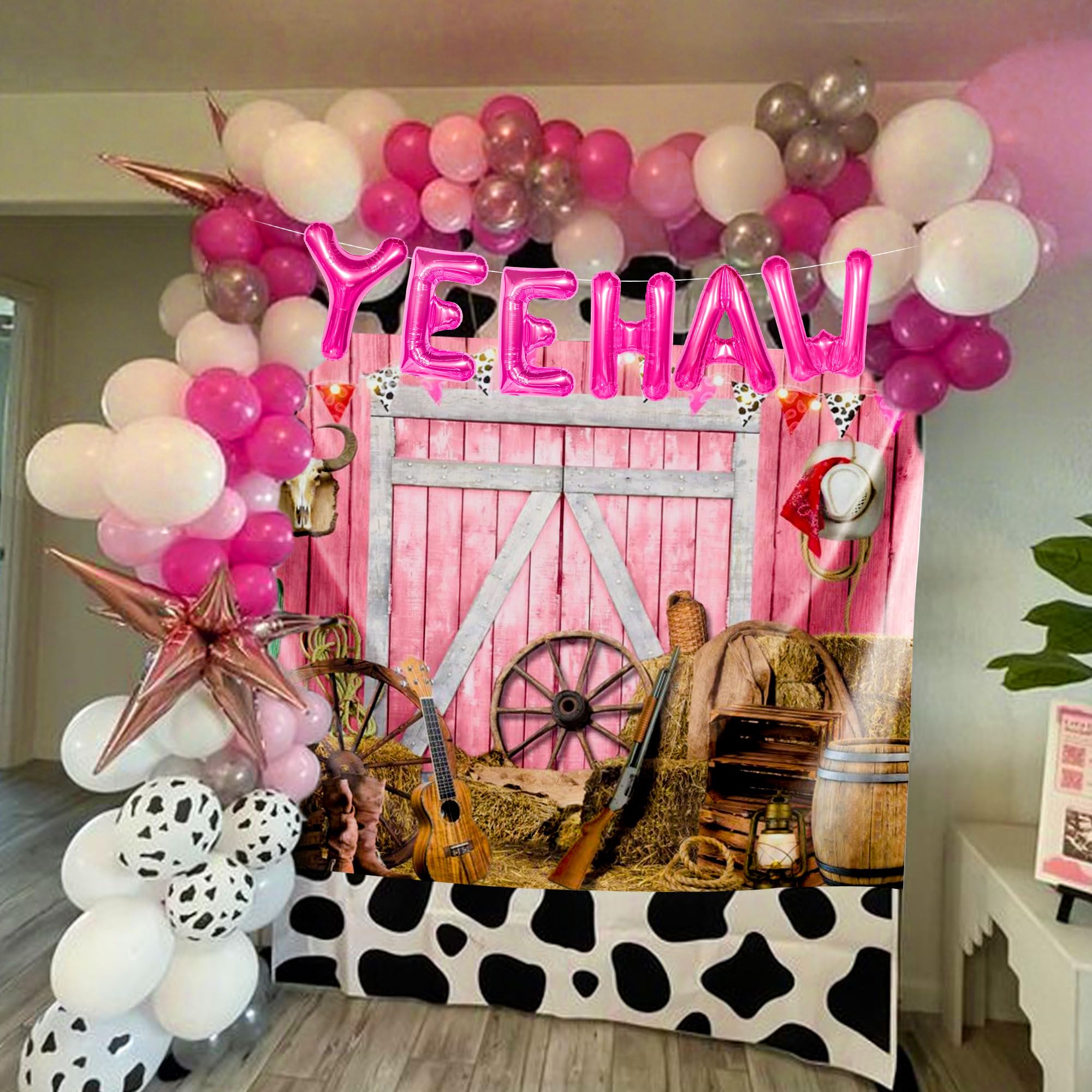 JeVenis Western Cowgirl Party Decorations Balloon Yee Haw Balloons West Wild Party Decoration Banner Horse Balloon Cowgirl Photo Props Bachelorette Bridal Shower Supplies - Image 4