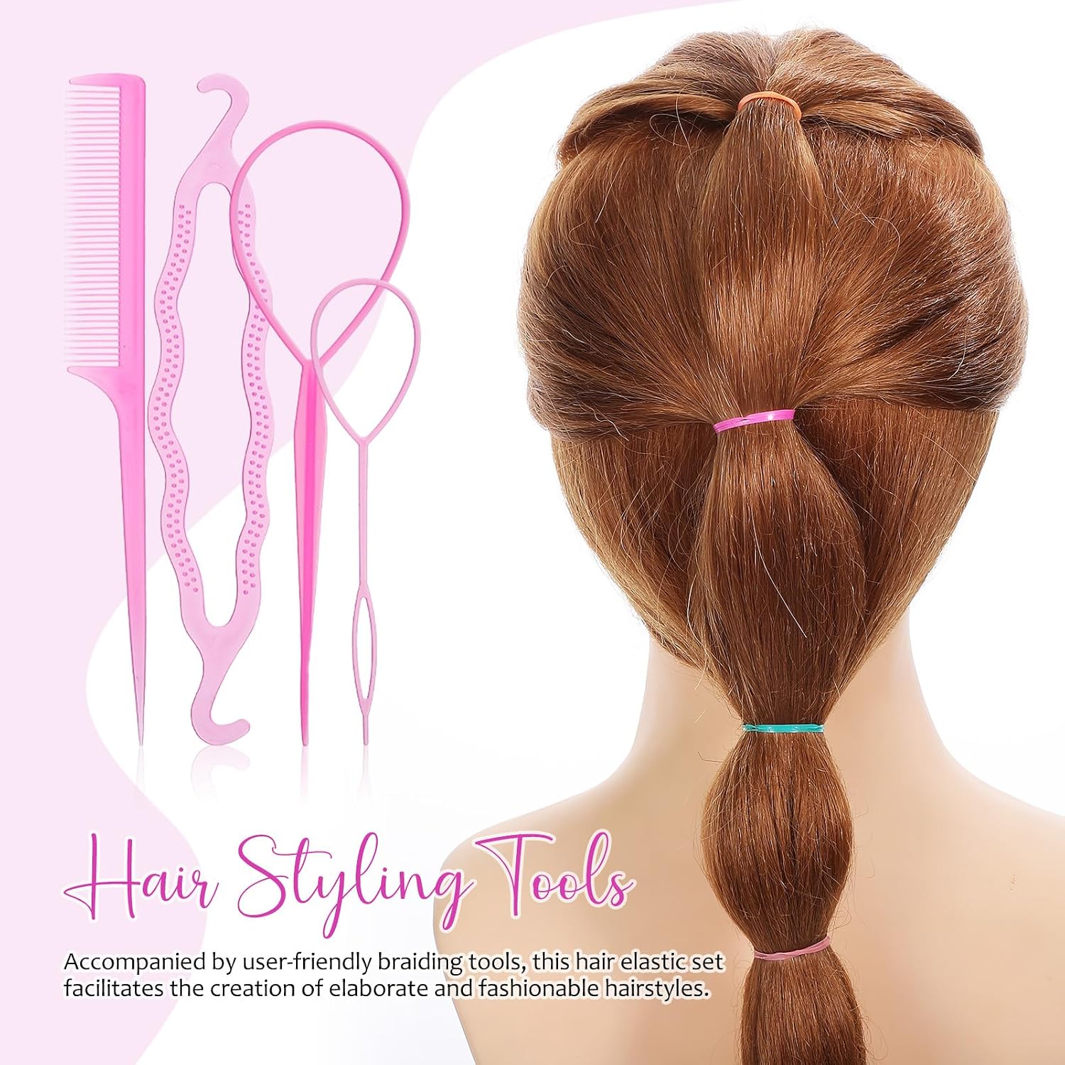 PRETYZOOM Disposable Small Hair Rubber Bands Set 1800 Mini Hair Elastics for Thin with 24-compartment Box and Braiding Styling Tool Accessories for Women image 3