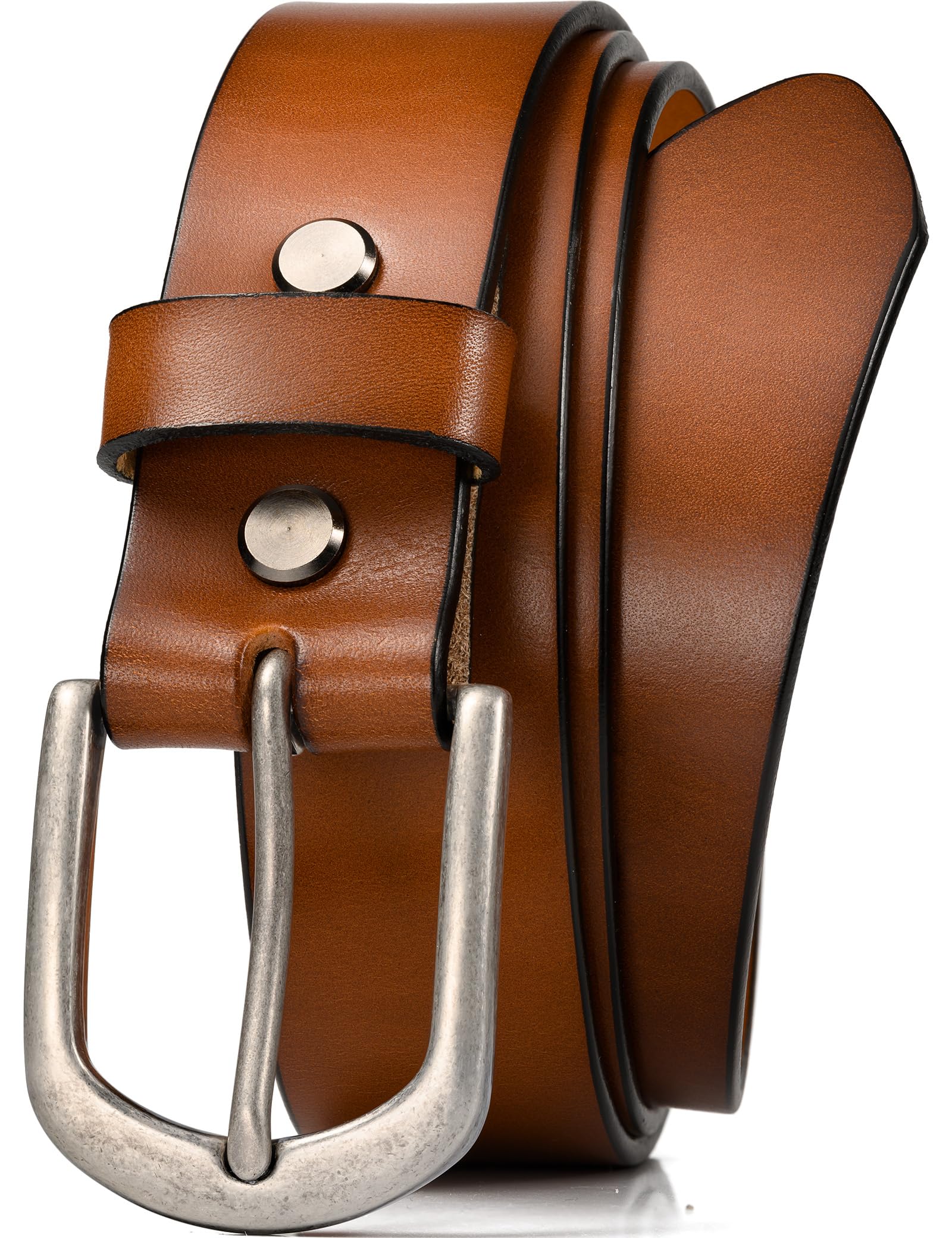 WOLFANT Mens 1 5 Top Full Grain Leather Belt in Gift Box 100 Italian Real Solid Leather