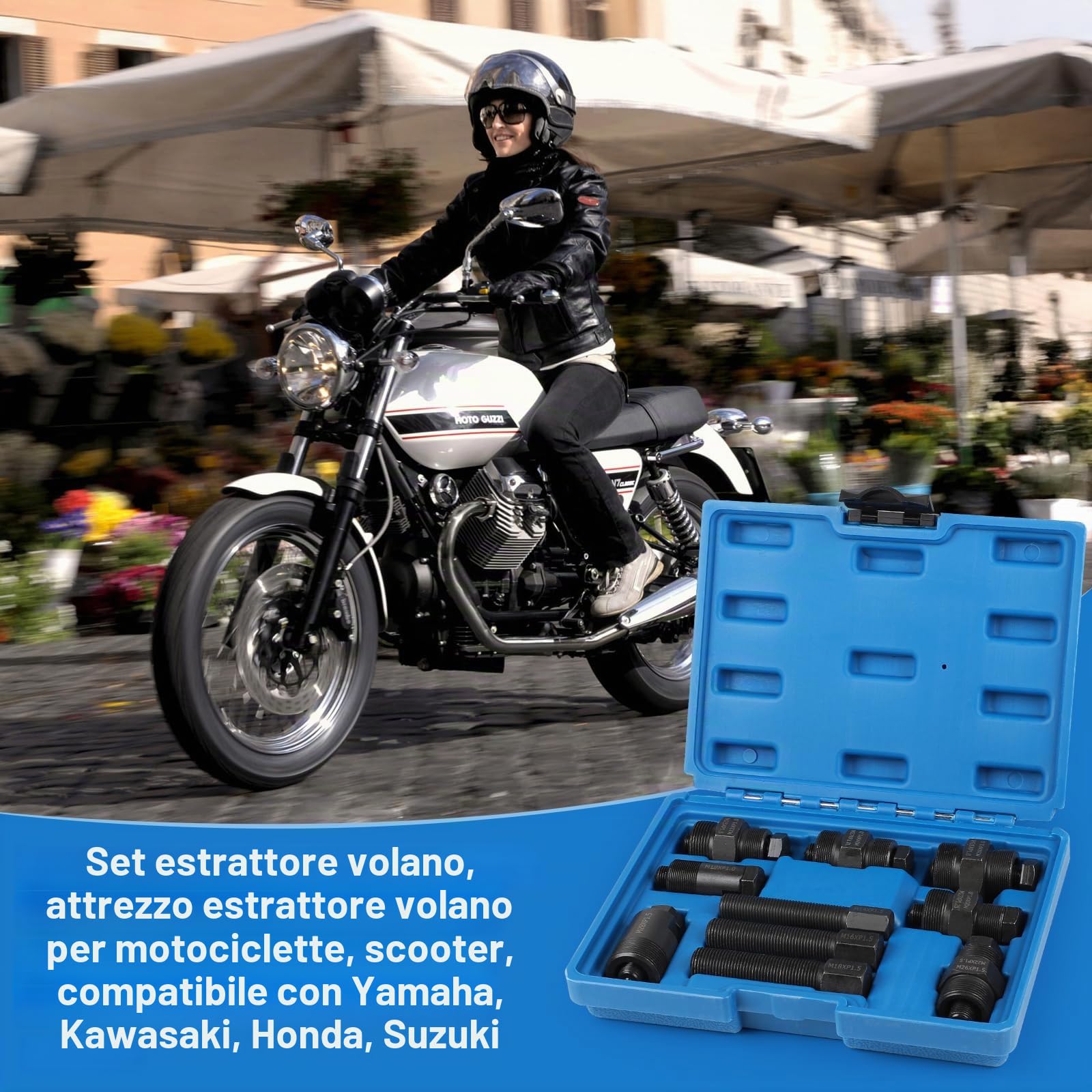 LALAGO 10 Pezzi Estrattori per Volano Motor, Estrattore Volano, Estrattori per Ruote Magnetiche, Utensili per Cuscinetti pour Scooter/Roller Moto e ATV compatibile con Kawasaki Yamaha Honda e Suzuki