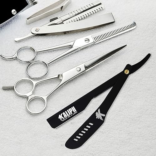 Miniatura 7 de Rasuradoras de barbero profesionales para hombre. 2 rasuradoras rectas de doble filo + 100 hojas de afeitar de un solo filo, elección de primera