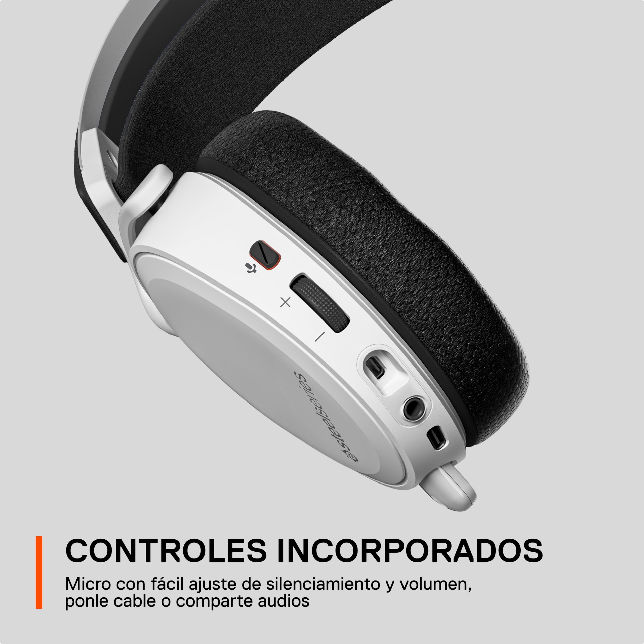 SteelSeries Arctis 7+ - Wireless auriculares gaming - 2,4 GHz sin pérdidas - Batería con 30 horas de autonomía - Para PC, PS5, PS4, Mac, Android y Switch - Blanco