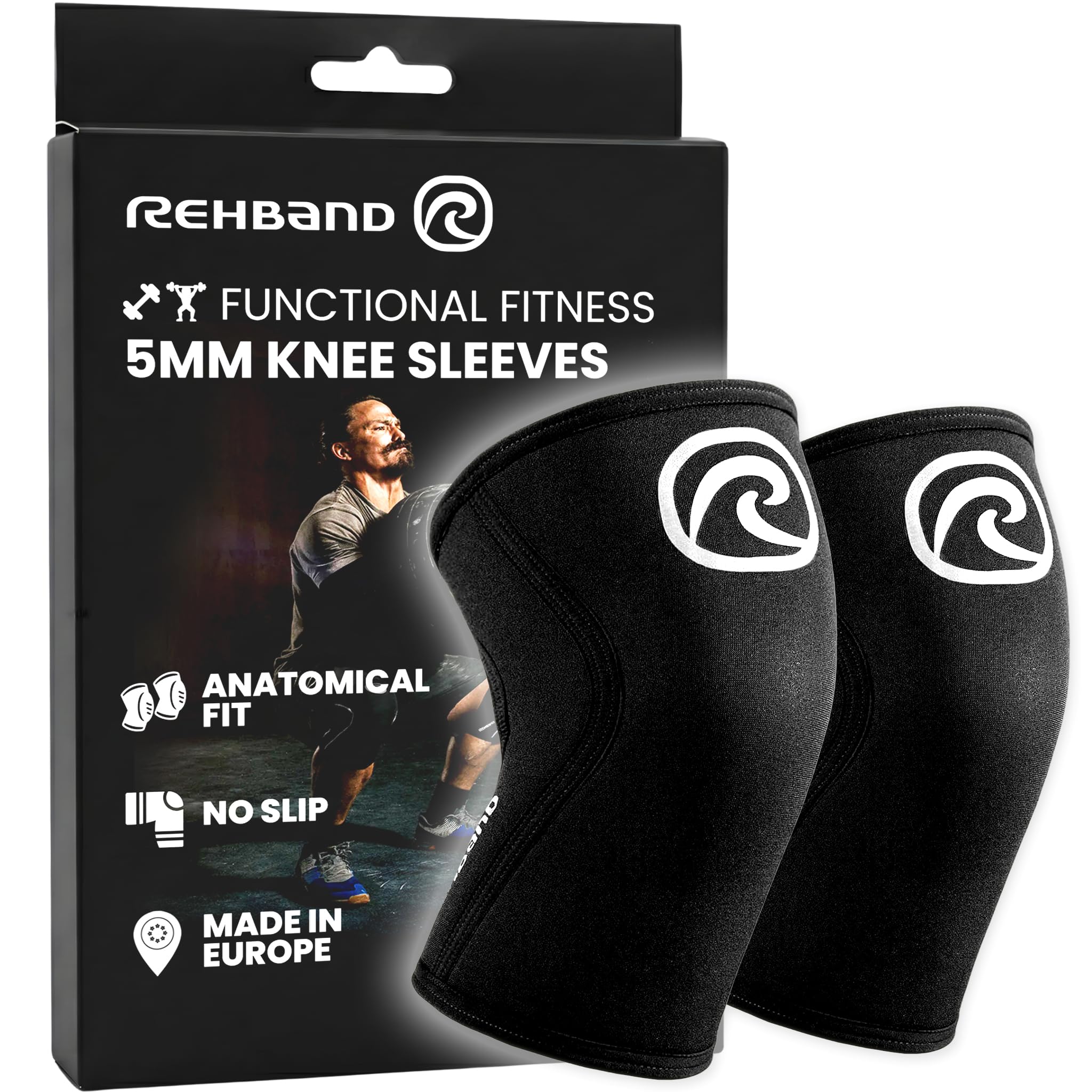 Rehband Rodillera Vendaje Fuerza Sport, Rodillera para Cross Fit & Entrenamiento Pesado Fabricada en Neopreno de 5 mm, Unisex — view 27