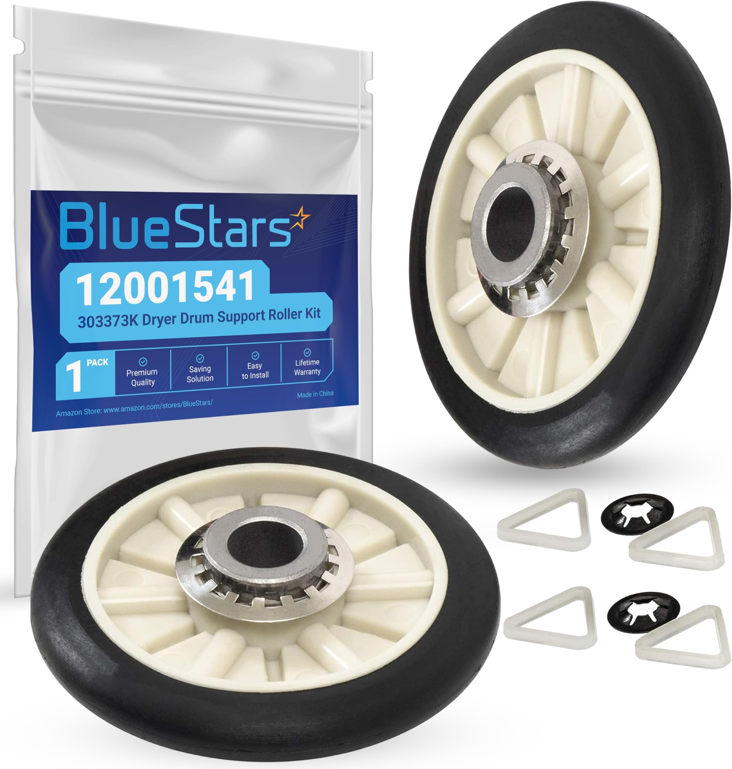 349241T Dryer Rear Drum Support Roller Kit - Compatible with Kenmore Whirlpool Estate Roper Dryers - Replaces PS347627 AP3098345 337089 3389901 3397588 WED4815EW1 NED4655EW1 WED4800XQ1