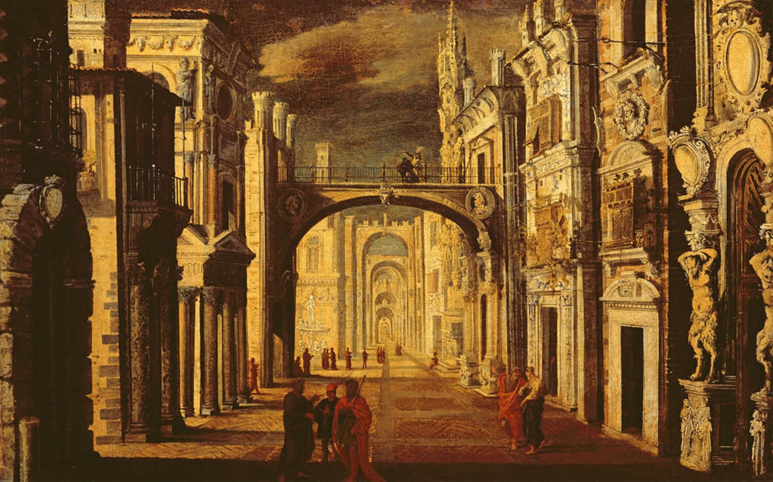 HRJUBWREE Famous Paintings Pictures Artwork Picture Architectural Perspective by Francois De Nome Photo Wall Print for Office Decor 60x90cm