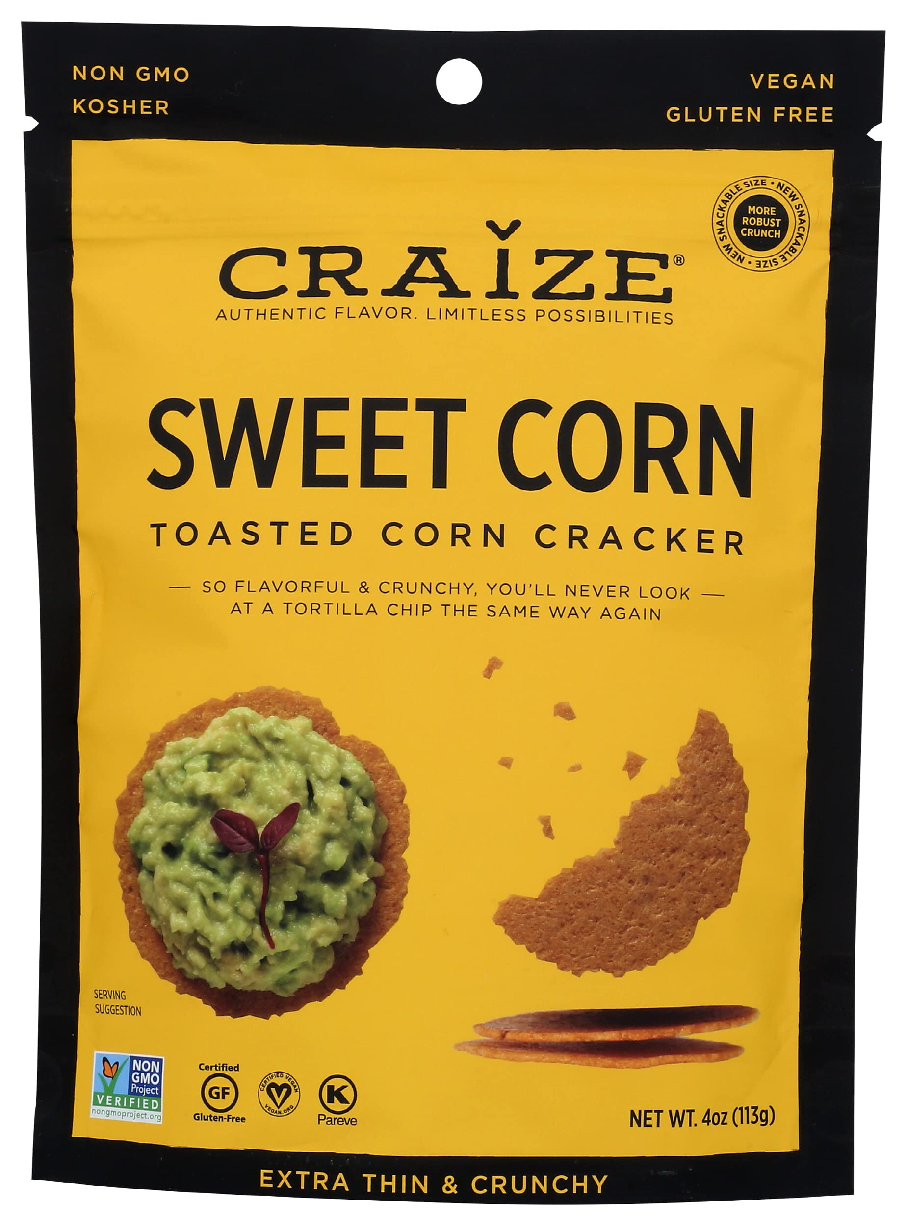 Sweet Corn Toasted Corn Cracker, Gluten Free, Non GMO, 4 Ounce (Pack of 6)
