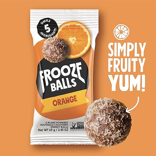Miniatura 3 de Frooze Balls - Bocadillo frutal con sabor a naranja, 30 bolas energéticas a base de manzana, 6 paquetes de 2.5 onzas