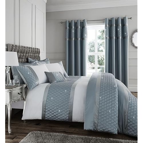 Luxury Duck Egg Blue Bedding And Matching Curtains Baby Bath
