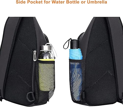 Miniatura 7 de MOSISO Mochila bandolera multiusos para viajes, senderismo, mochila cruzada de cuerda con bolsa de hebilla frontal y tira reflectante