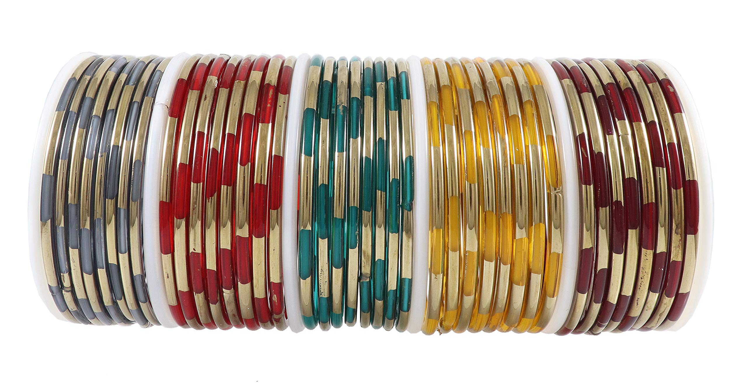 NMII Glass with Golden Polished and Glossy Bangle Set For Women and Girls,(Multi-Colour_2.4 Inches), Pack Of 46 Bangle Set (B09Q218TCB) Amazon Price History, Amazon Price Tracker