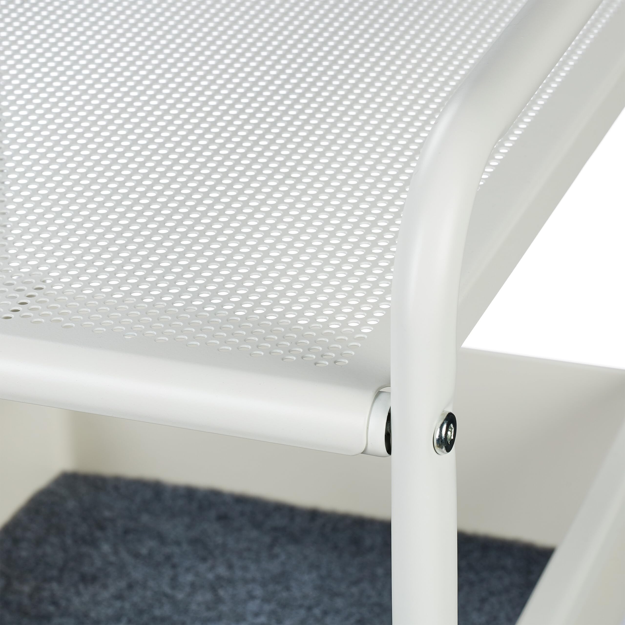 Relaxdays Carrito Auxiliar, 3 Niveles y Balda, Multiusos Cocina y Oficina, Camarera 85,5x32,5x40 cm, Plástico, Blanco