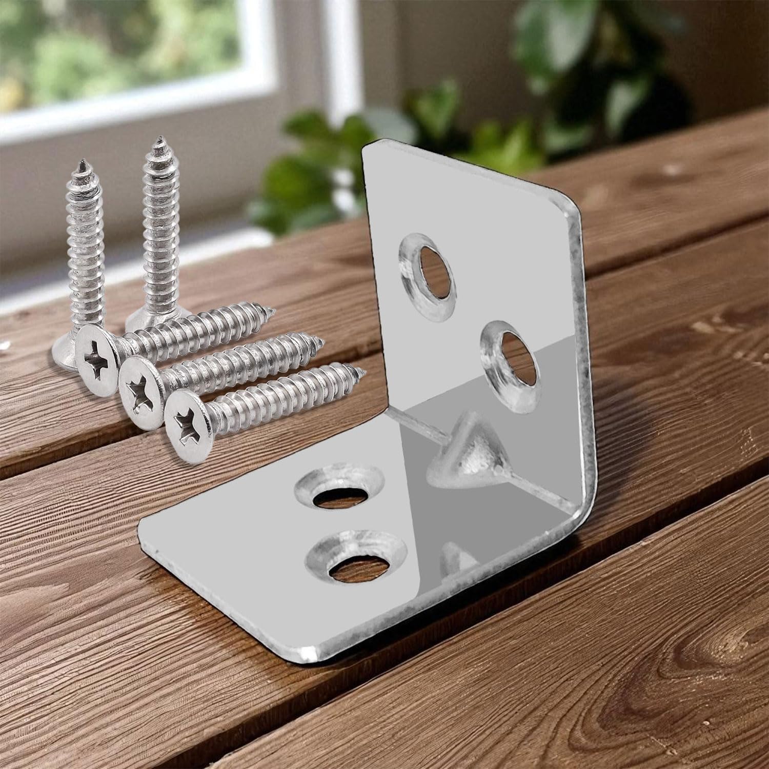 VOLO Stainless Steel Pack of 12 Pieces L Angle Bracket for Wooden Shelf & Furniture Support | Heavy Duty Corner Bracket for Wall, Cabinet & Table Reinforcement (25mm X 25mm) | Rust Resistant — Amazon image 5