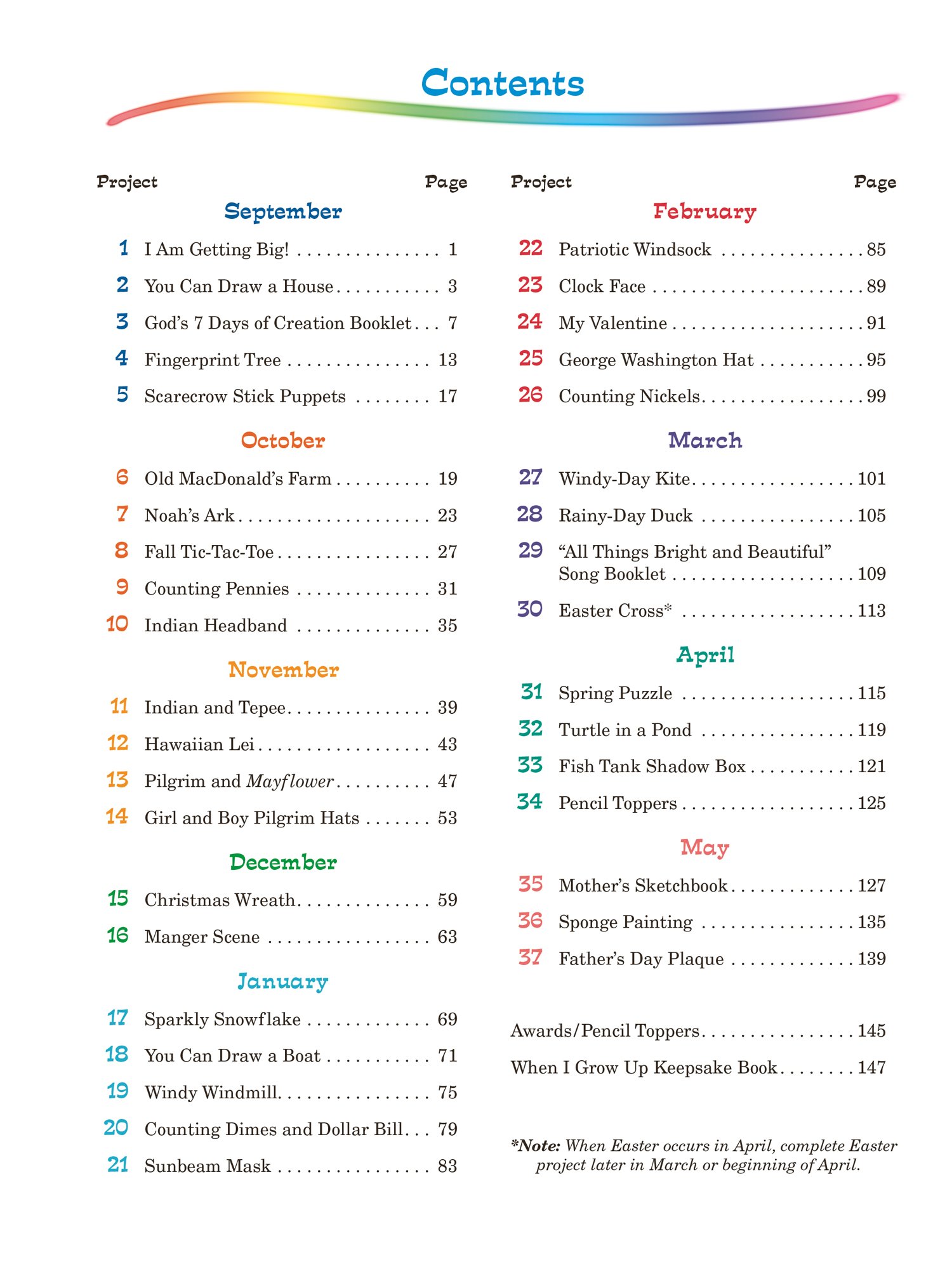 Art Projects K5 - Abeka 5 Year Old Kindergarten Art and Craft Book - Image 3