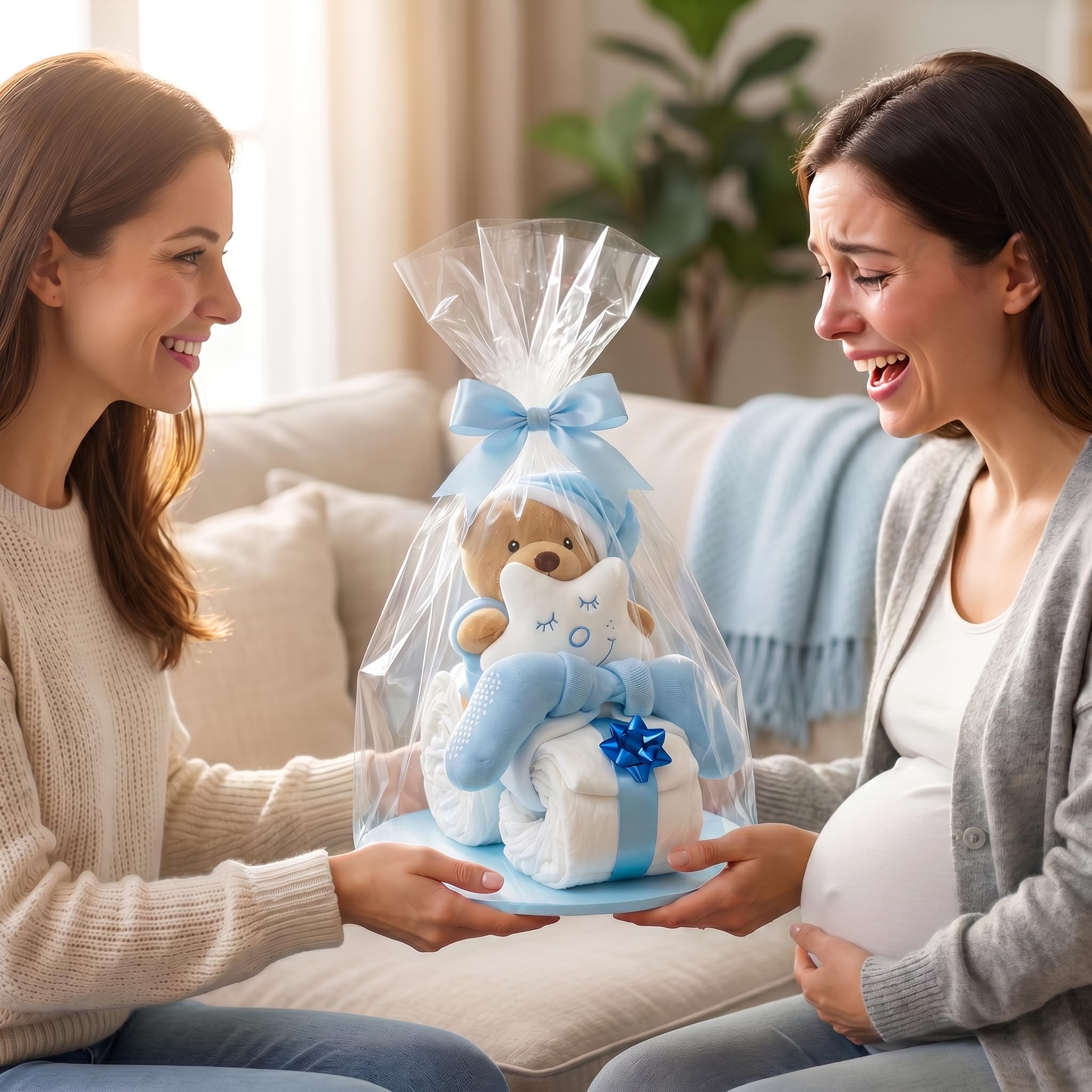 Homery - Torta di pannolini con peluche, perfetta come regalo per bimbi e bimbe dopo la nascita o durante la festa di benvenuto, realizzata a mano