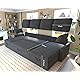 VanAcc Sleeper Sofa, 110 inch Oversize - 2 in 1 Pull Out Bed, Sectional Sleeper Sofa with Double Storage Chaise for Living Room, Grey Linen Couch
