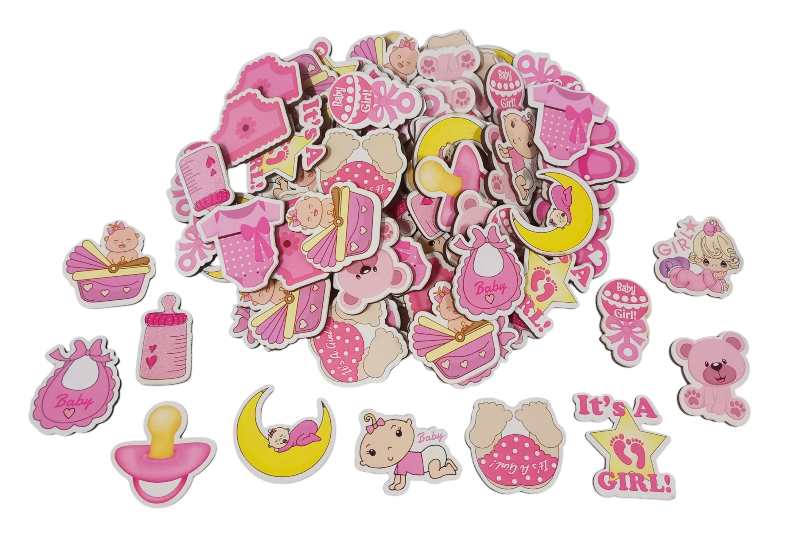 20 pcs Wooden Cutouts Motifs Embellishment for Baby Shower Decoration 1