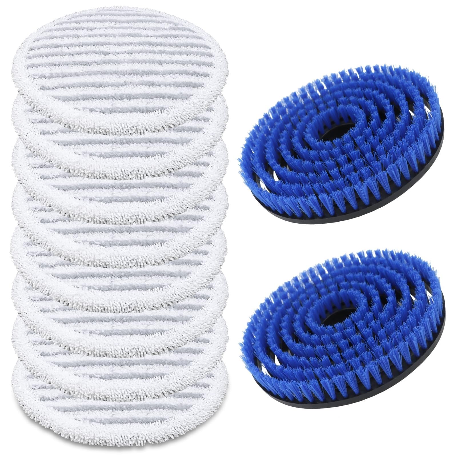 Almohadillas de repuesto para mopa de vapor Shark Steam Mop Professional Cleaning and Polishing Compatible con Shark S8201/S7000/S7001 Series para limpieza profunda de suelos duros, 8 almohadillas de