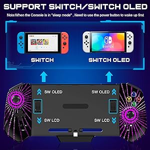 KICKDOT Switch Controller with Hall Joystick for Nintendo Switch/OLED, One-Piece Wired Switch Pro Control with Turbo/4 Game Slot/Vibration, Handheld Joypad Controller for Nintendo Switch Controller