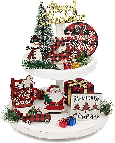 Decoración de bandeja escalonada, juego de decoración de bandeja escalonada de temporada, decoración de cocina de limón para granja, 4 de julio, día