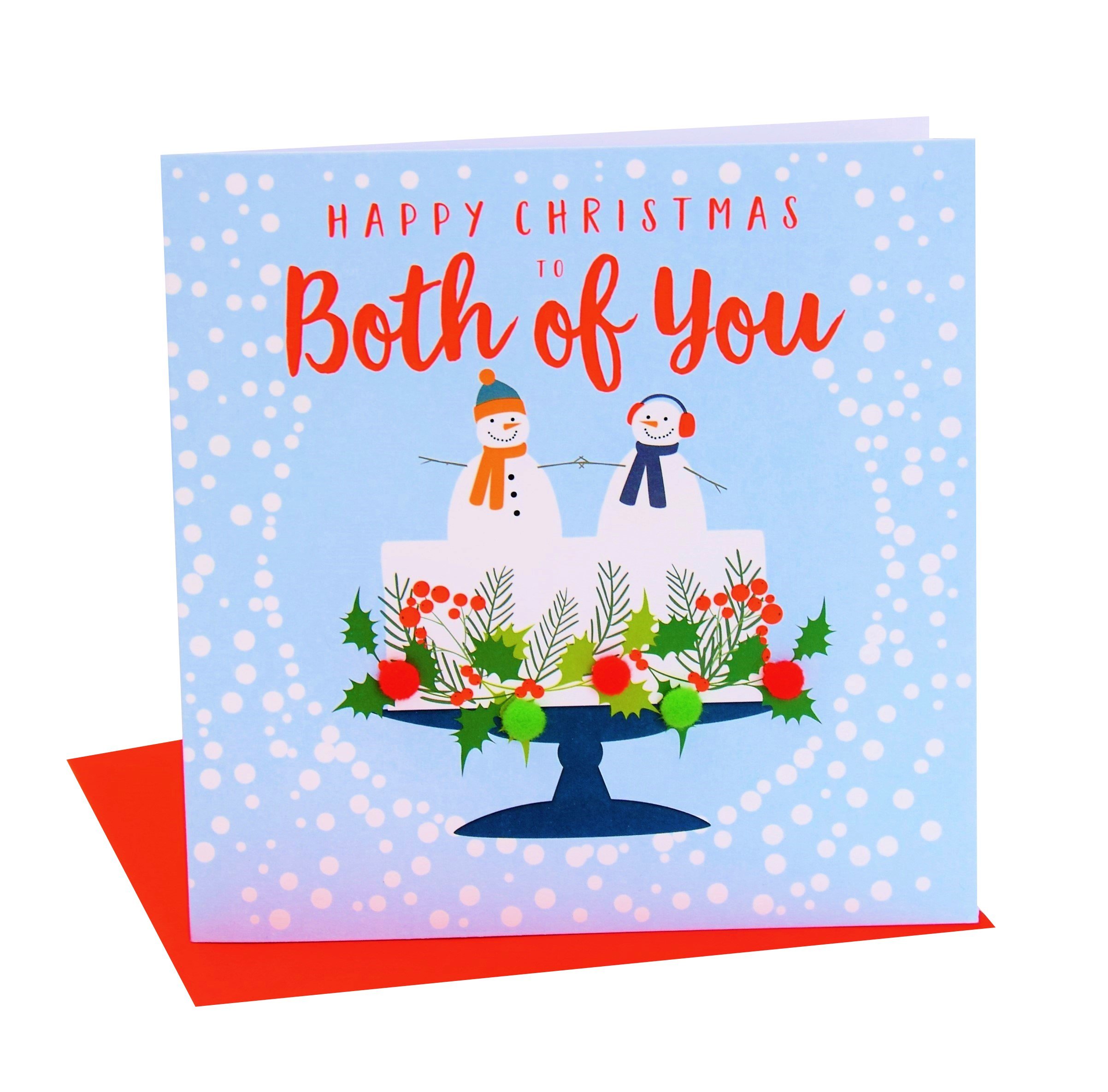 Claire Giles XP149 "Snowmen On A Christmas Cake" To Both Of You Happy Christmas Card