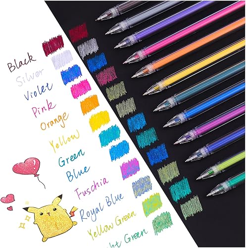 Dyvicl Bolígrafos de gel metálicos duales, bolígrafos de gel con purpurina líquida para colorear, garabatos, dibujos, álbumes de recortes,