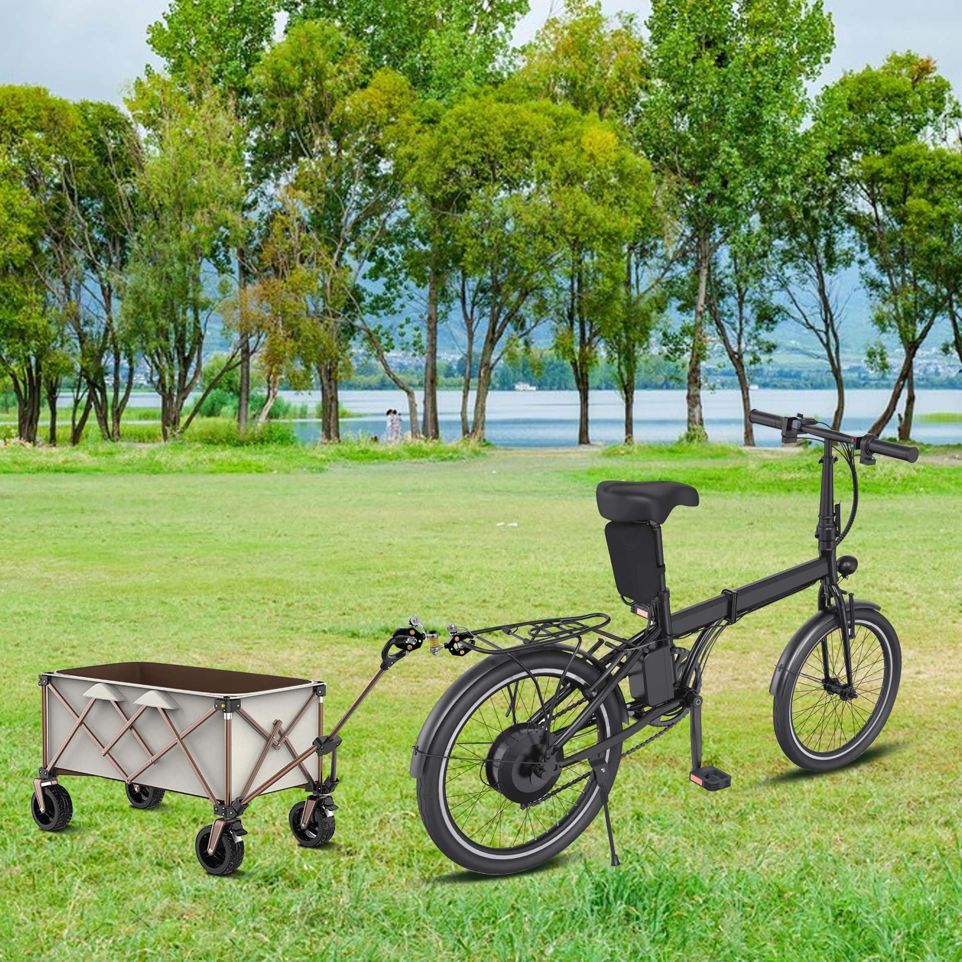 Mimoke Morsetto per portapacchi per bicicletta, 10 – 45 mm, robusto morsetto per il fissaggio di maniglie per carrello della spesa, trolley e bagagli, con rivestimento protettivo, tenuta sicura per il
