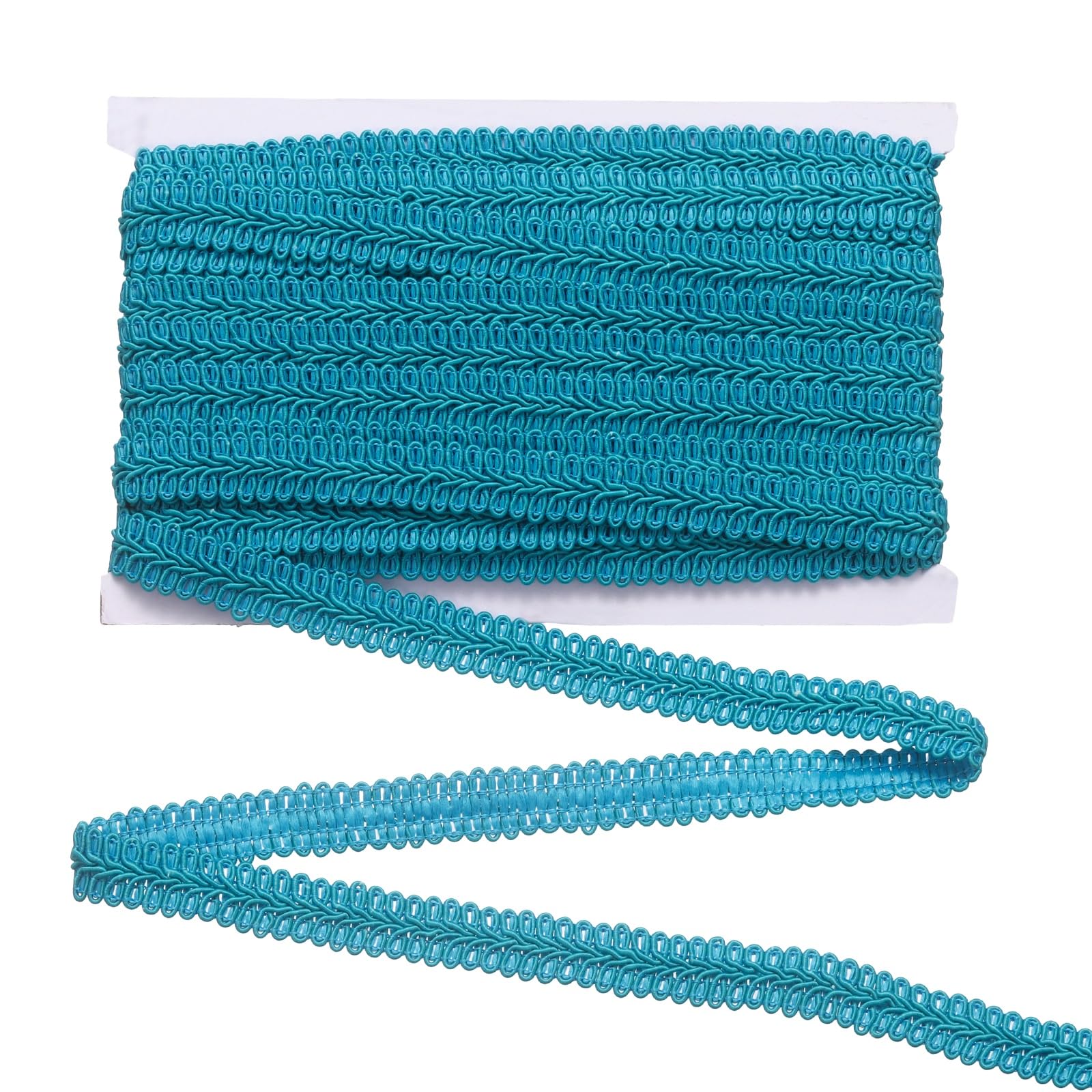 sourcing map 1.5 cm x 11 Yards Gimp Braid Trim, Upholstery Trim Polyester Braid Ribbon Curtain Decorative Edge Lace for Home Decor DIY Crafts Sewing Costume, Lake Blue