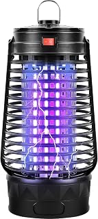 Phosooy 2500V Electric Bug Zapper Indoor Outdoor - Plug-in Mosquito Trap w/ Sticky Pads, 365nm UV Light, IPX4, Child-Safe Hanging Killer