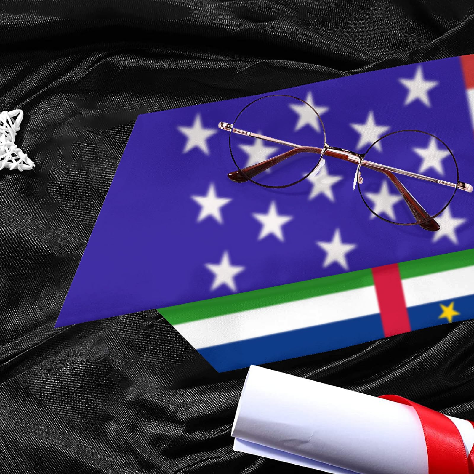 Central African Republic America Flag Graduation Stole Sash Shawl for Men Women Thickened Duoble-sided Scarf Angled for International Students Teachers Study Aboard Graduate Gift 72 inches Unisex