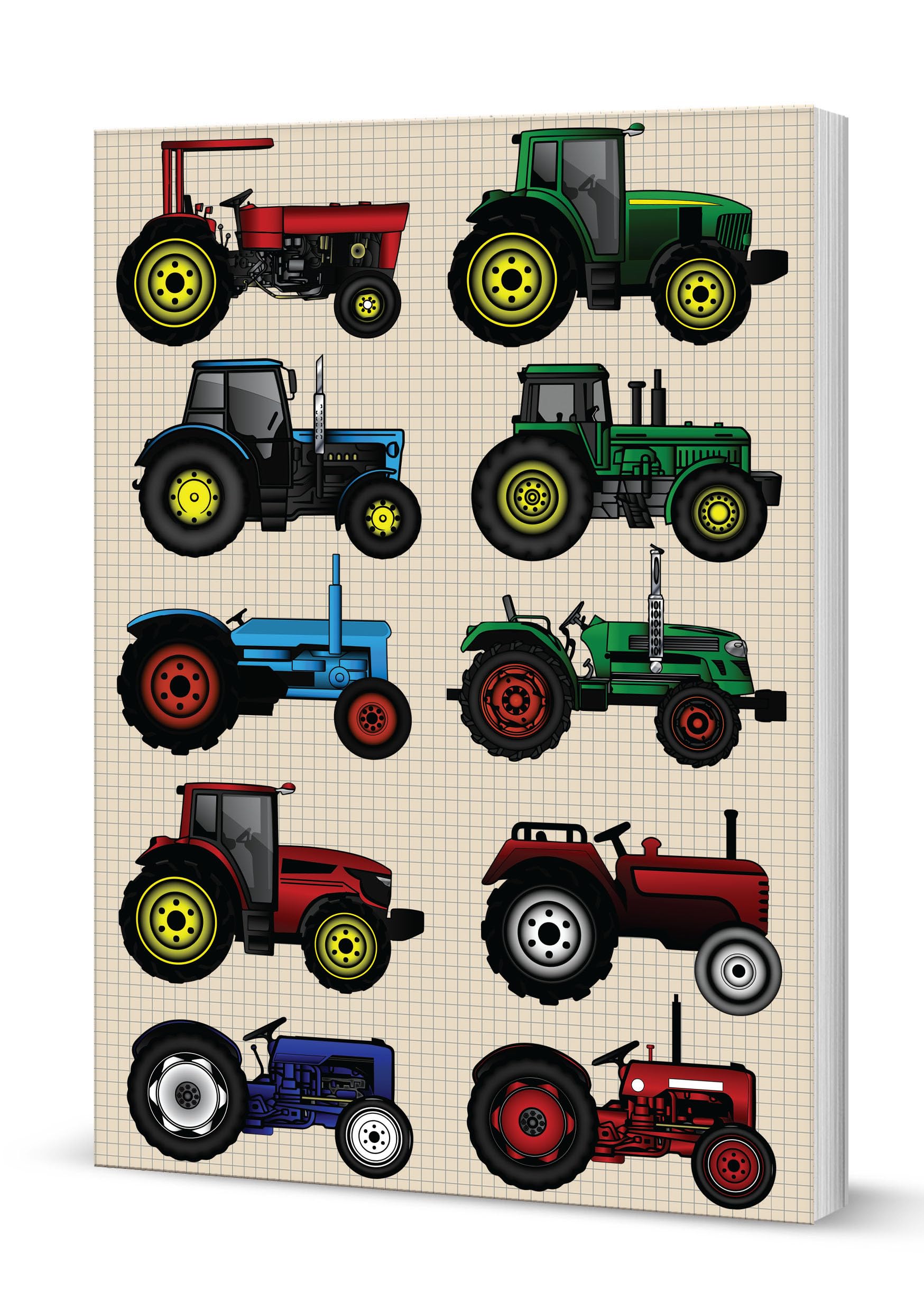 Coach House Partners Tractors Spiral-Bound Notebook, Farmers Note Book, A5, 200 Pages, Lined, Multi-Coloured