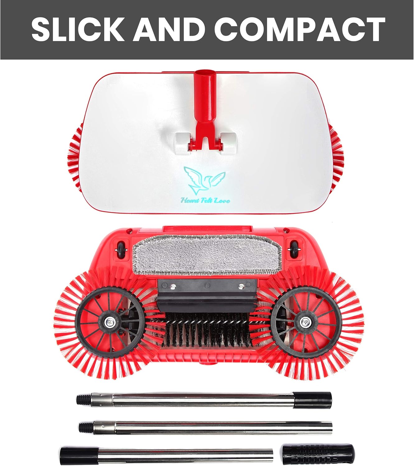 Spinning Cordless Push-Power Broom 3 in 1 | 360 Degree Rotating Cleaning Sweeper Tool | Lightweight, Non-Electric, Safe, Easy to Use | Scrub + Sweep + Dustbin All in One! : Health & Household