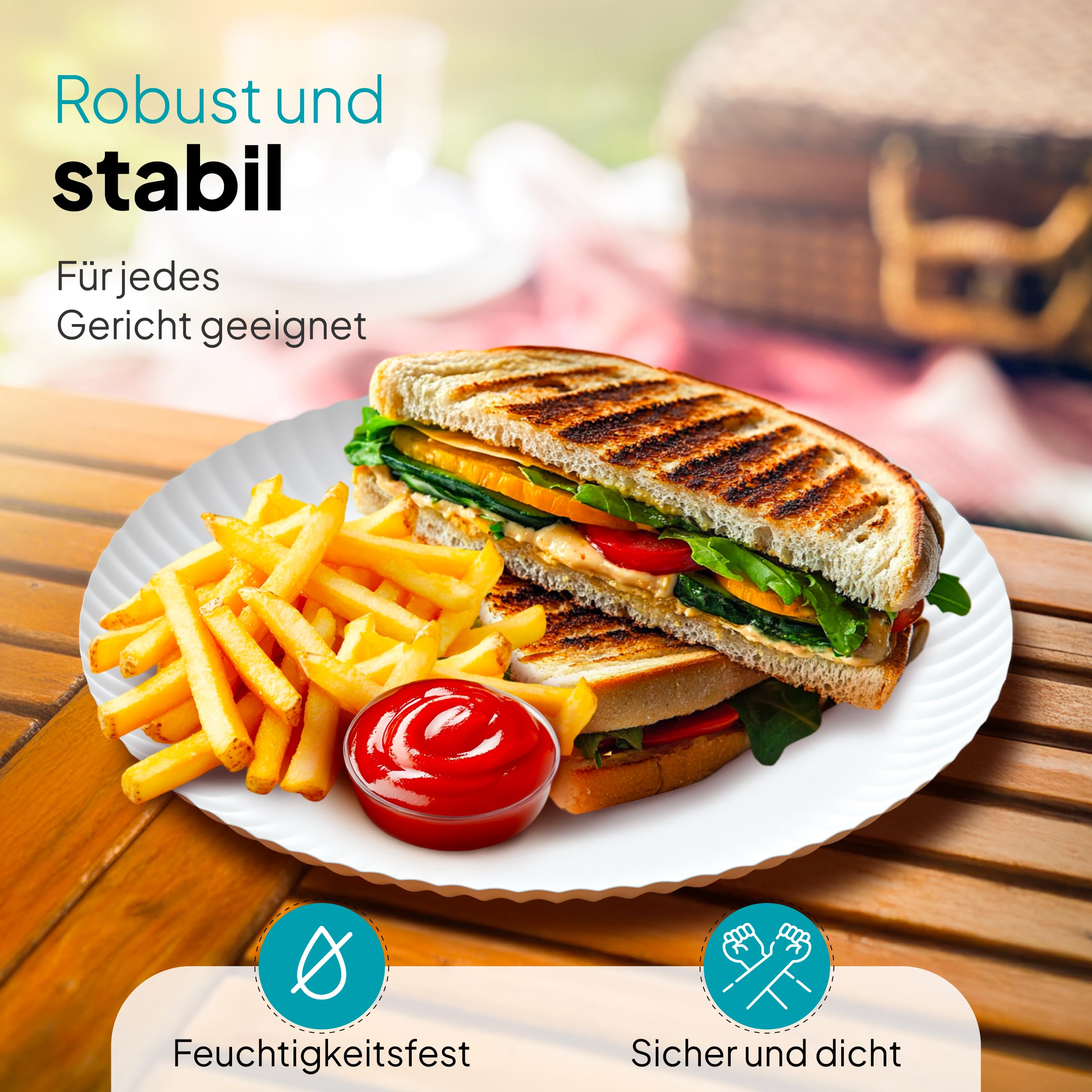 Commerline 500 stuks Ronde kartonnen borden 23 cm | Hoogwaardige wegwerpborden voor taarten, feesten en snacks | Wegwerpservies & eenmalig servies | Kartonnen borden voor eten, verjaardagen en