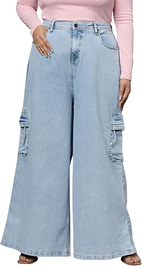 TURNING BLUE Extra Wide High Rise Stretchable Plus Size Jeans for Women