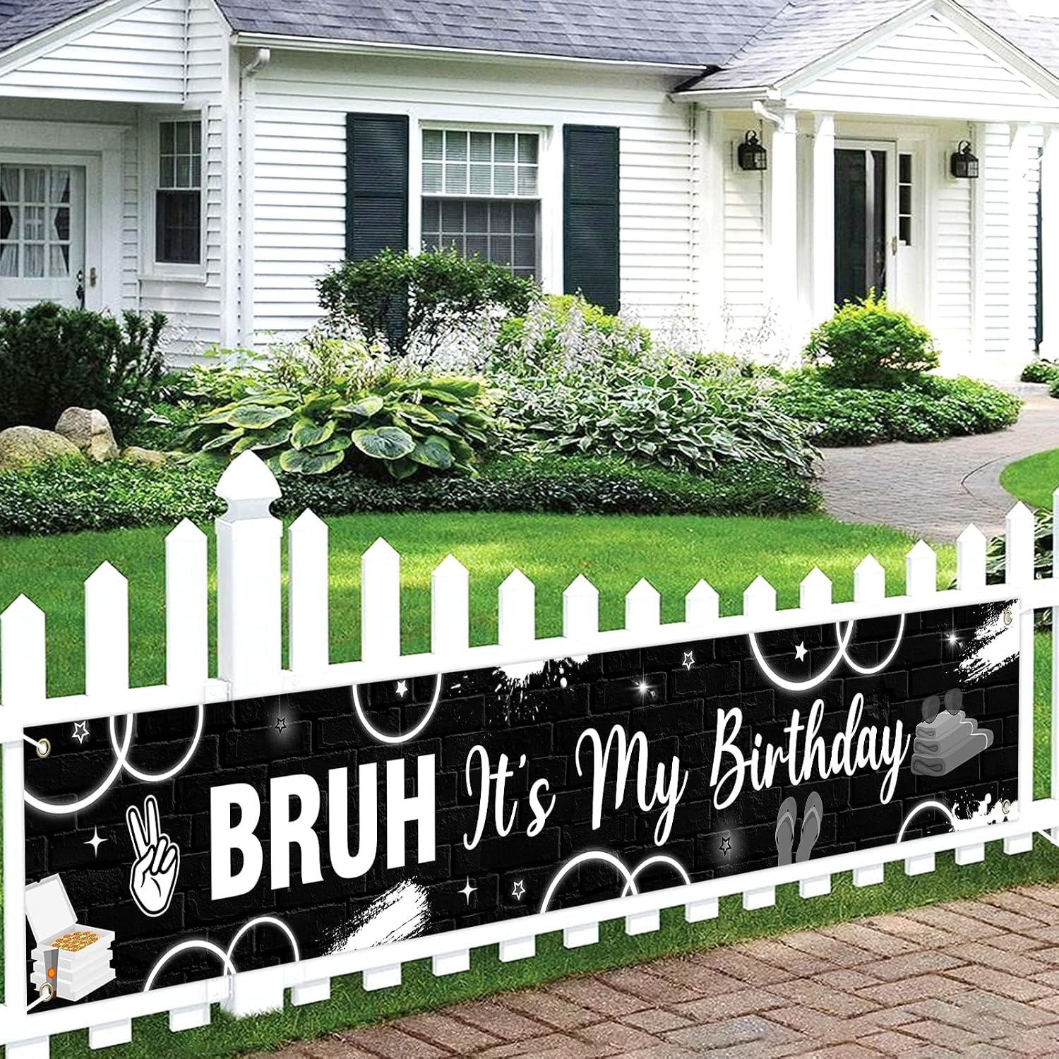 Black Bruh Its My Birthday Sign Yard Banner - Preteen and Teens Birthday Decorations, Funny Bruh Teenager Party Supplies