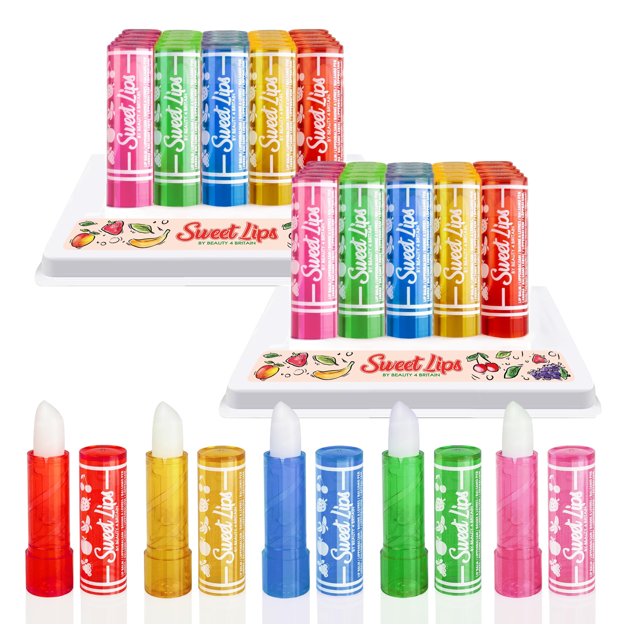 Lip Balm Moisturising Nourishing & Protective Formula Mixed Fruity Flavours (50)