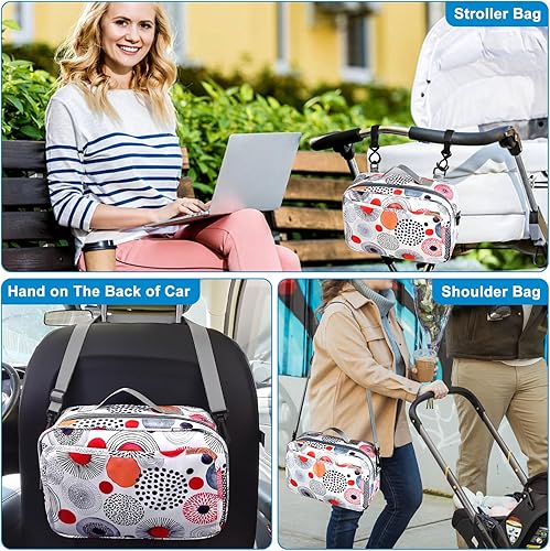 Miniatura 7 de Accmor Organizador de cochecito, organizador universal para cochecito con bolsillo aislado para portavasos y bolsa de cochecito de gran capacidad,