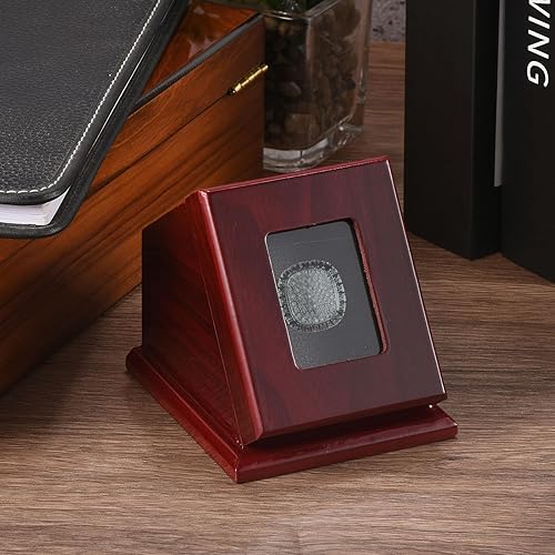 Miniatura 4 de PATIKIL Estuche de exhibición de anillo de campeonato, caja de almacenamiento de cristal para coleccionar anillo de béisbol, anillo de softbol,