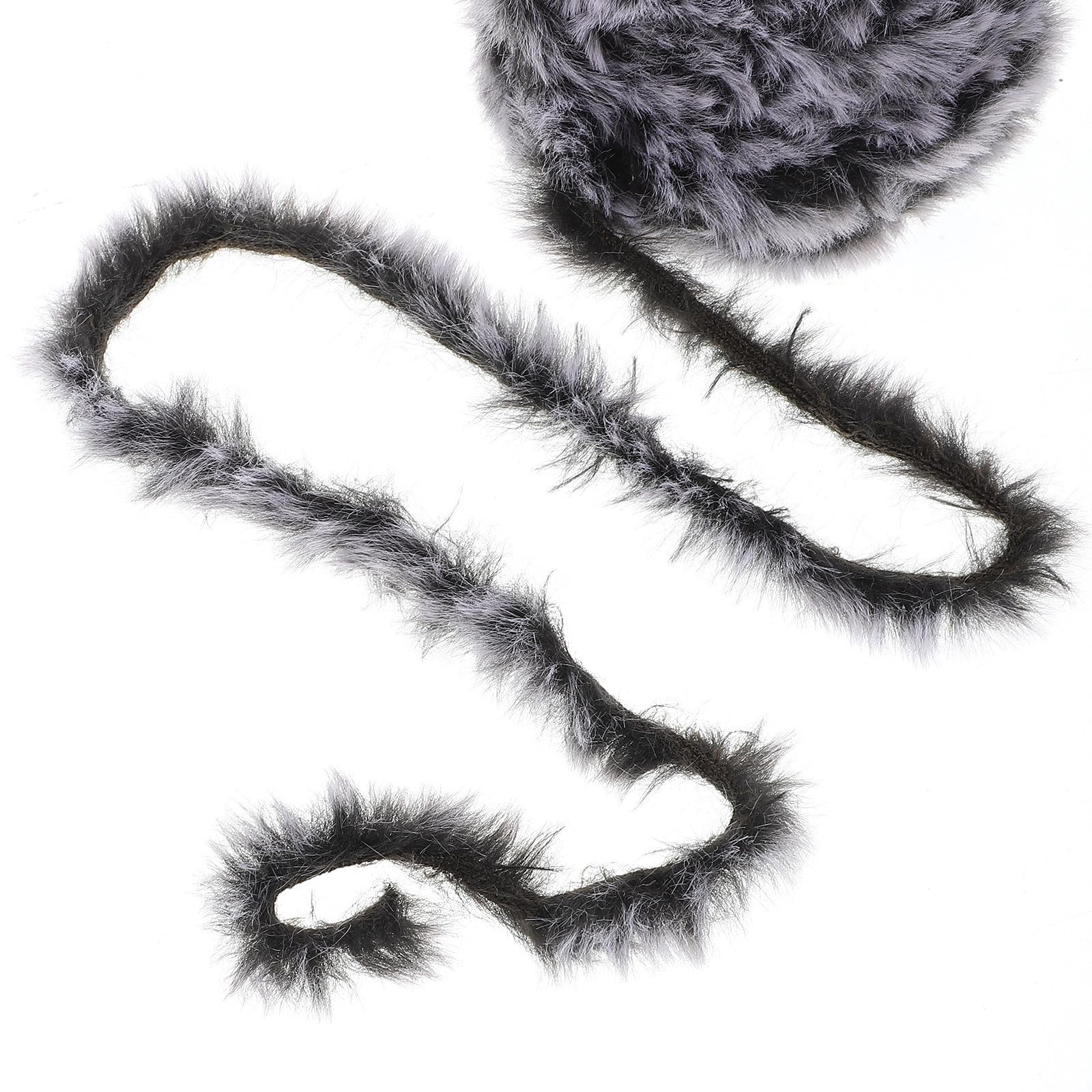 16 Stück Flauschiges Garn zum Häkeln, Schwarz, Kunstfell, Weich