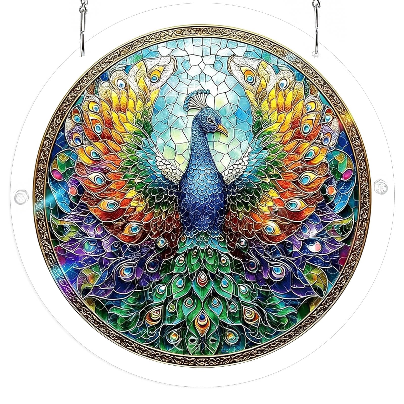 BOYANDM Puzzle Suncatchers Stained Glass Window Hanging Decors Colorful Acrylic Sun Catchers for Homen Garden Ornament Acrylic Puzzle Suncatchers