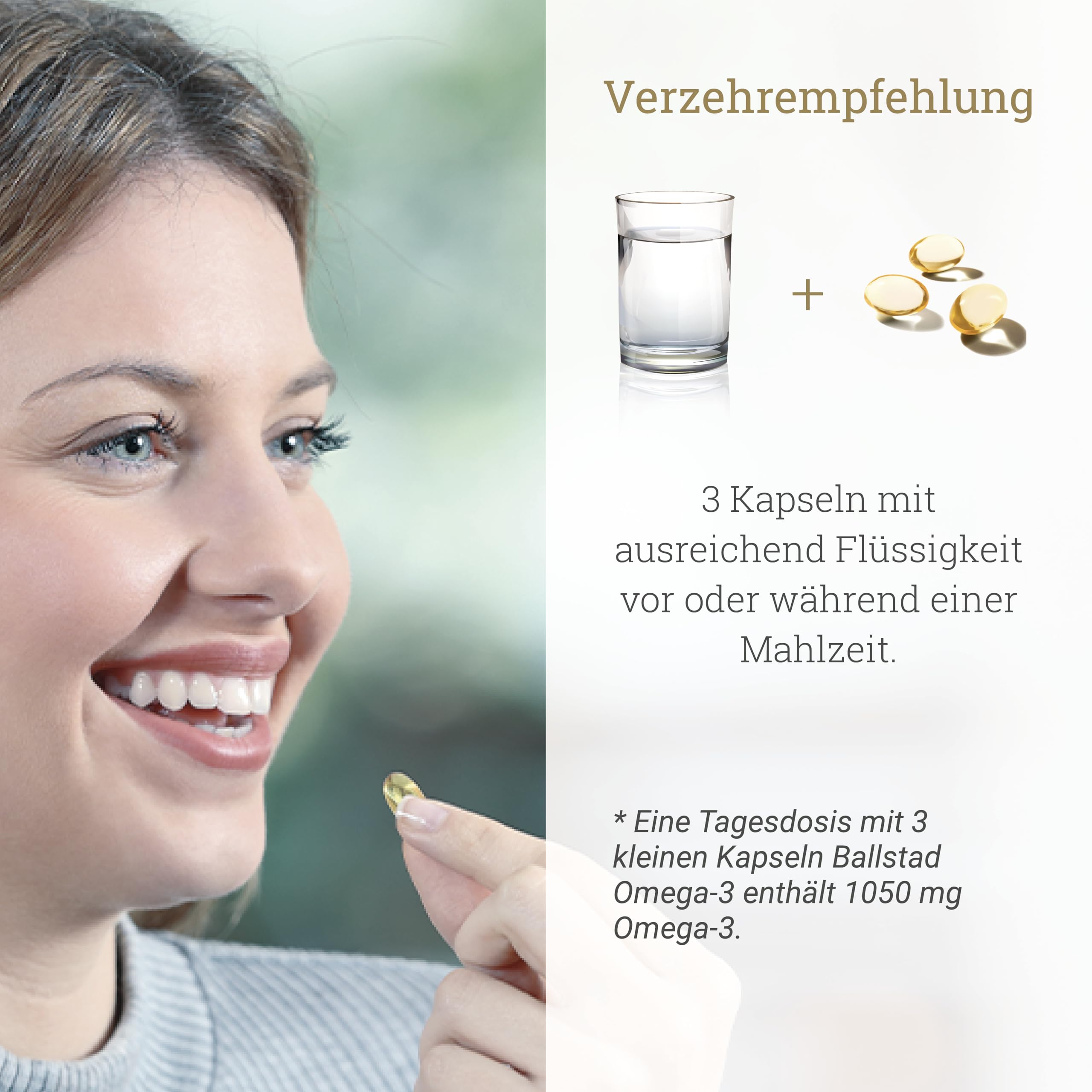 1050mg Omega 3 Fischöl Kapseln 93 Stück - mit 540mg EPA und 390mg DHA. Aus nachhaltigem Fischfang und frei von Zusatzstoffen. Made in Norway. Nachfüllpackung für 1 Monat